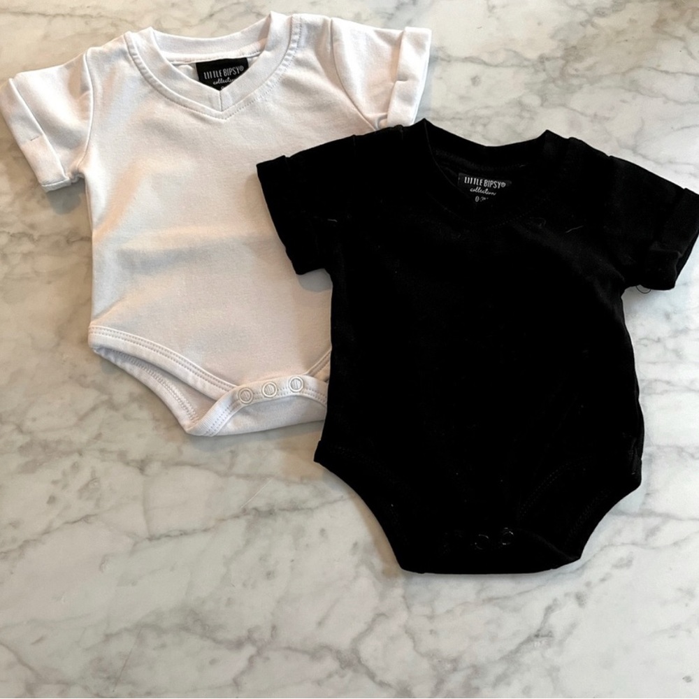2 sets- Little Bipsy v neck bodysuits